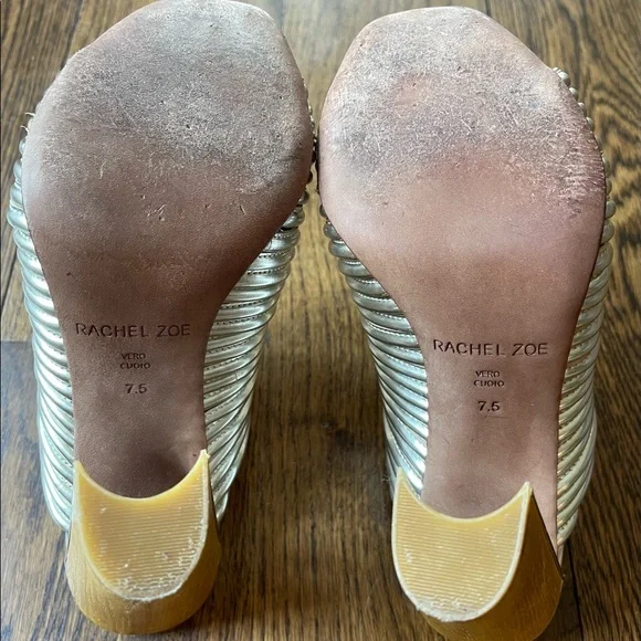 Rachel Zoe Metallic Leather Seneca Mules 7.5 - Picture 7 of 7